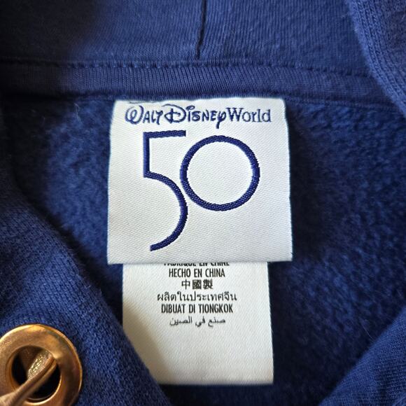 Walt Disney World 50th Anniversary Cropped Pullover Blue/Rose Women's Hoodie M - Picture 5 of 7